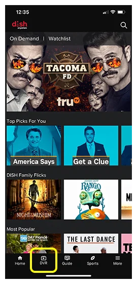 Manage your Dish TV DVR through your phone.